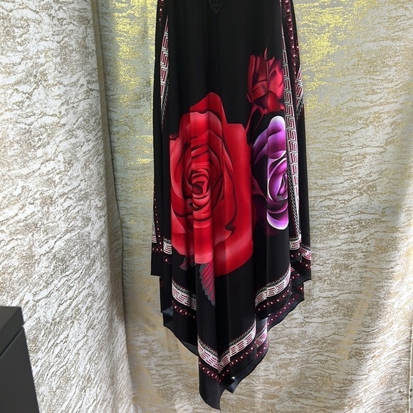 Asymmetrical Women’s Black/Red Rose And Purple Sundress - Picture 6 of 15